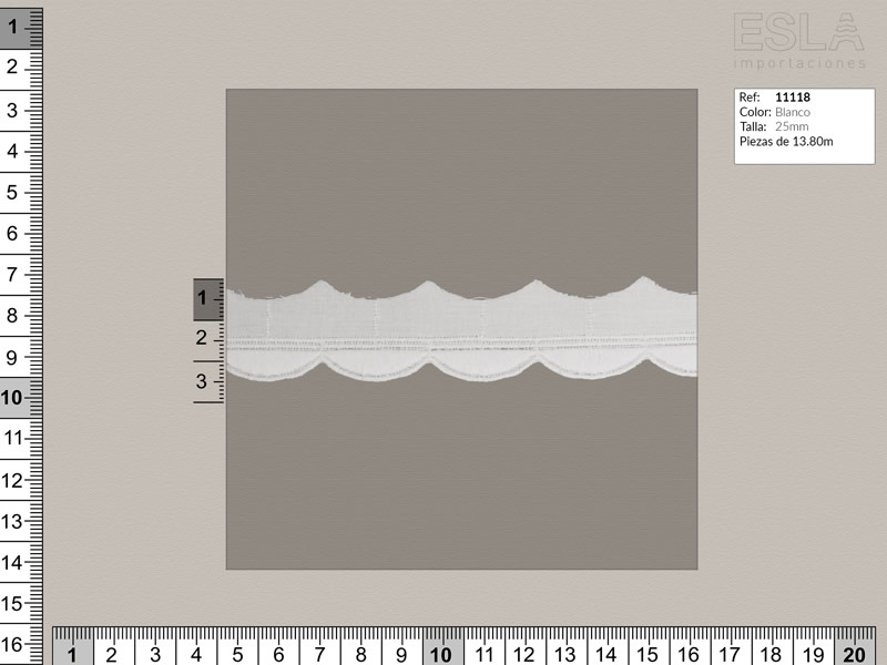 Tira bordada, Blanco, Ref 11118