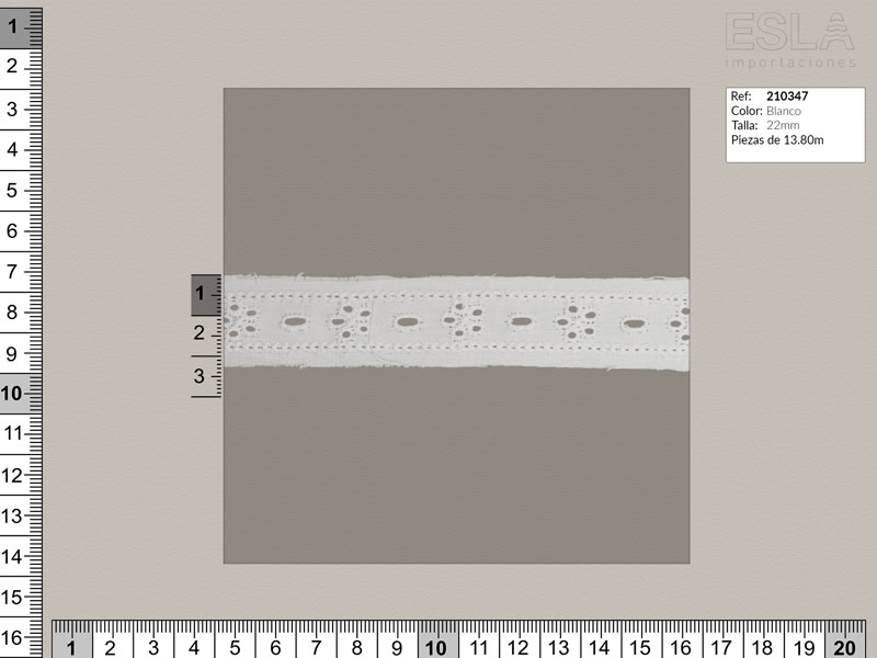 Tira bordada, Blanco, Entredos, Ref 210347