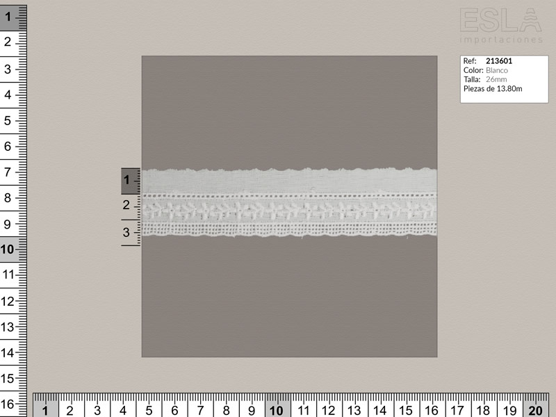 Tira bordada, Blanco, Ref 213601