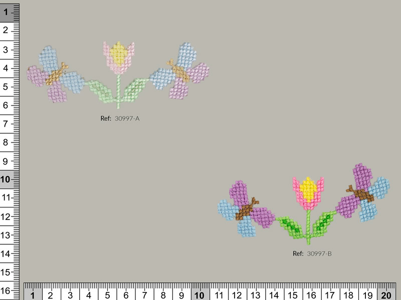 Termoadhesivo flores y mariposas, Ref 30997