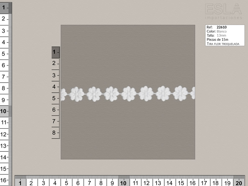 Flor troquelada, blanco, Ref 22610