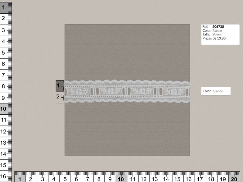 Tira bordada, blanco, Ref 206735