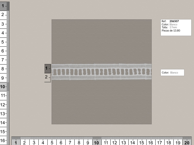 Tira bordada, entredos, blanco, Ref 206507