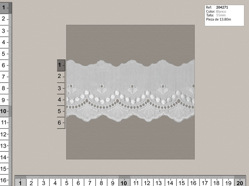 Tira bordada, Blanco, Ref 204271