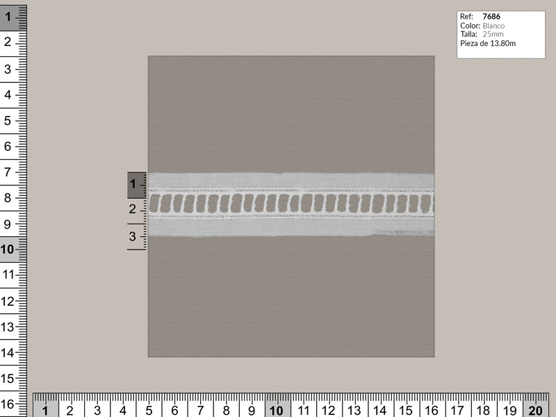 Tira bordada, Blanco, Ref 7686