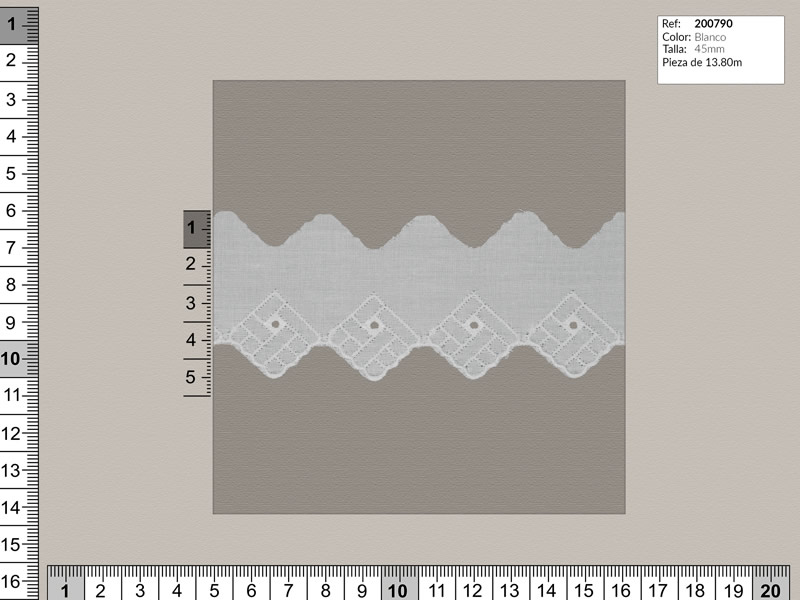Tira bordada, Blanco, Familia 200788, Ref 207417