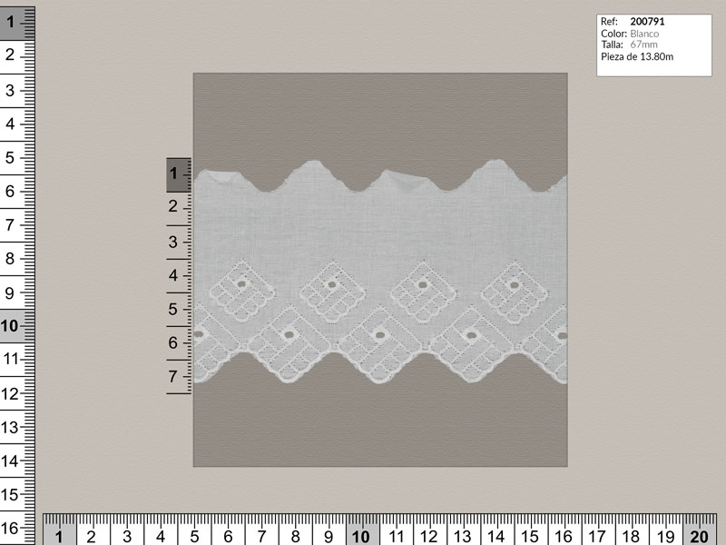 Tira bordada, Blanco, Familia 200788, Ref 200791
