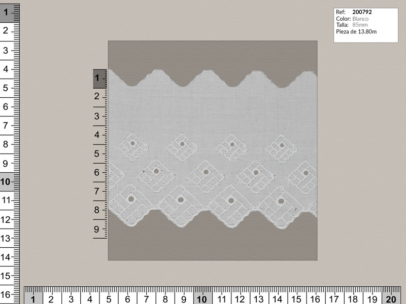 Tira bordada, Blanco, Familia 200788, Ref 200792
