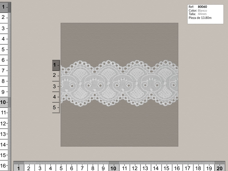 Tira bordada, Blanco, Familia 80060, Ref 80060