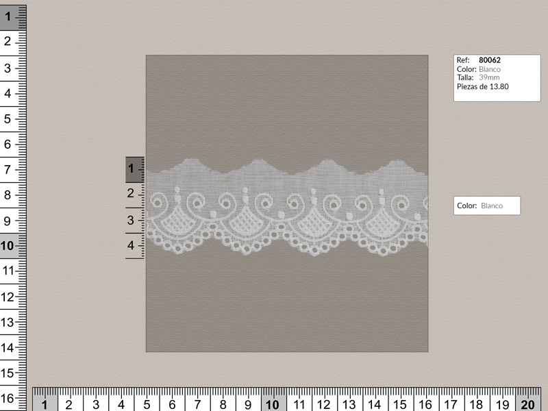Tira bordada, Blanco, Familia 80060, Ref 80062