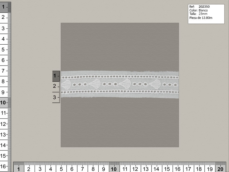 Tira bordada, Blanco, Familia 202350, Ref 202350