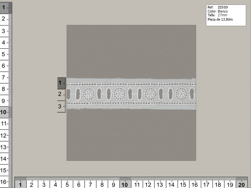Tira bordada, Blanco, Familia 21511, Ref 22510