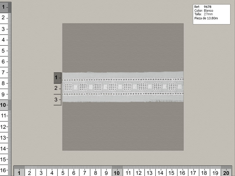 Tira bordada, Blanco, Familia 9678, Ref 9678
