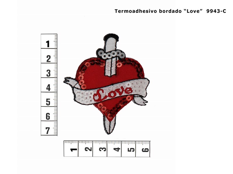 Termoadhesivo bordado love brillo 9943-C