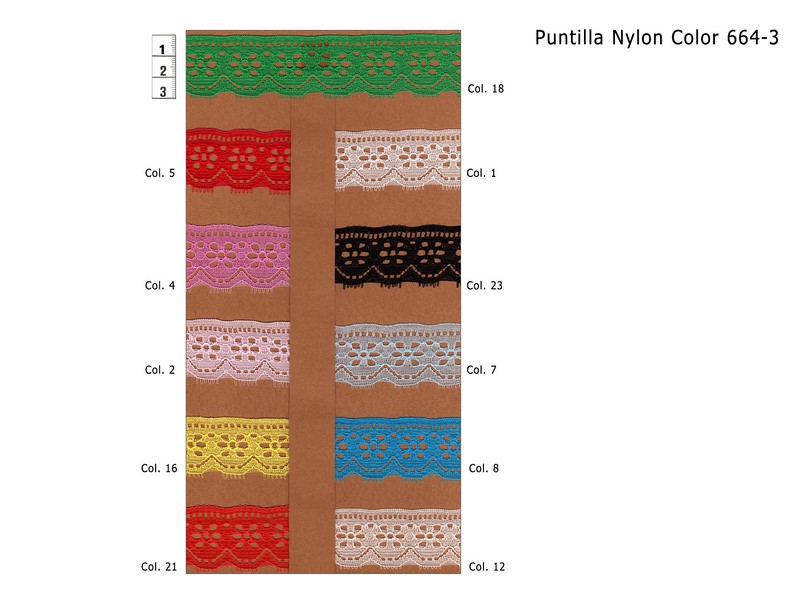 Puntilla Hilo Nylon Colores 664-3