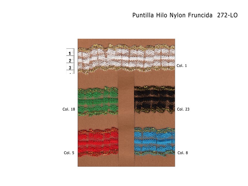 Puntilla Hilo Nylon Fruncida Colores 272-LO