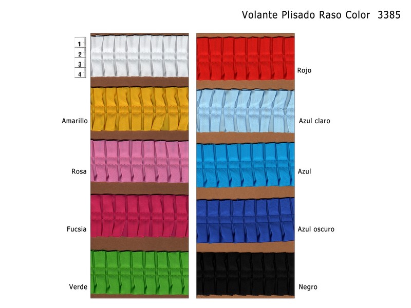 Volante Plisado Raso Colores 3385