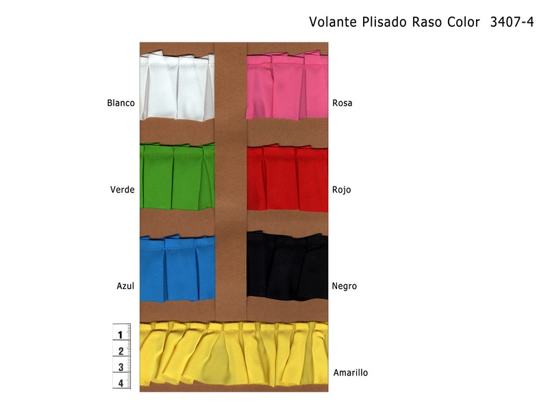 Volante Plisado Raso Colores 3407-4