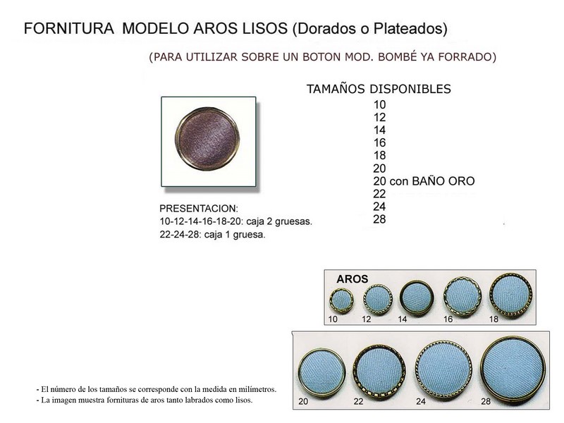 Fornitura modelo aros lisos