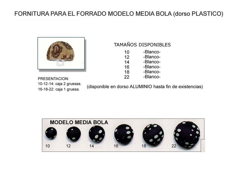 Fornitura forrado modelo media bola