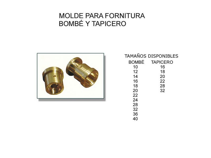 Molde para fornitura bombé y tapicero