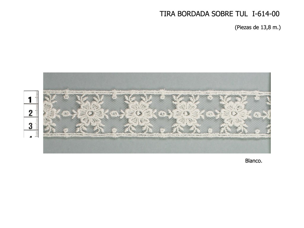 Tira bordada sobre tul I-614-00