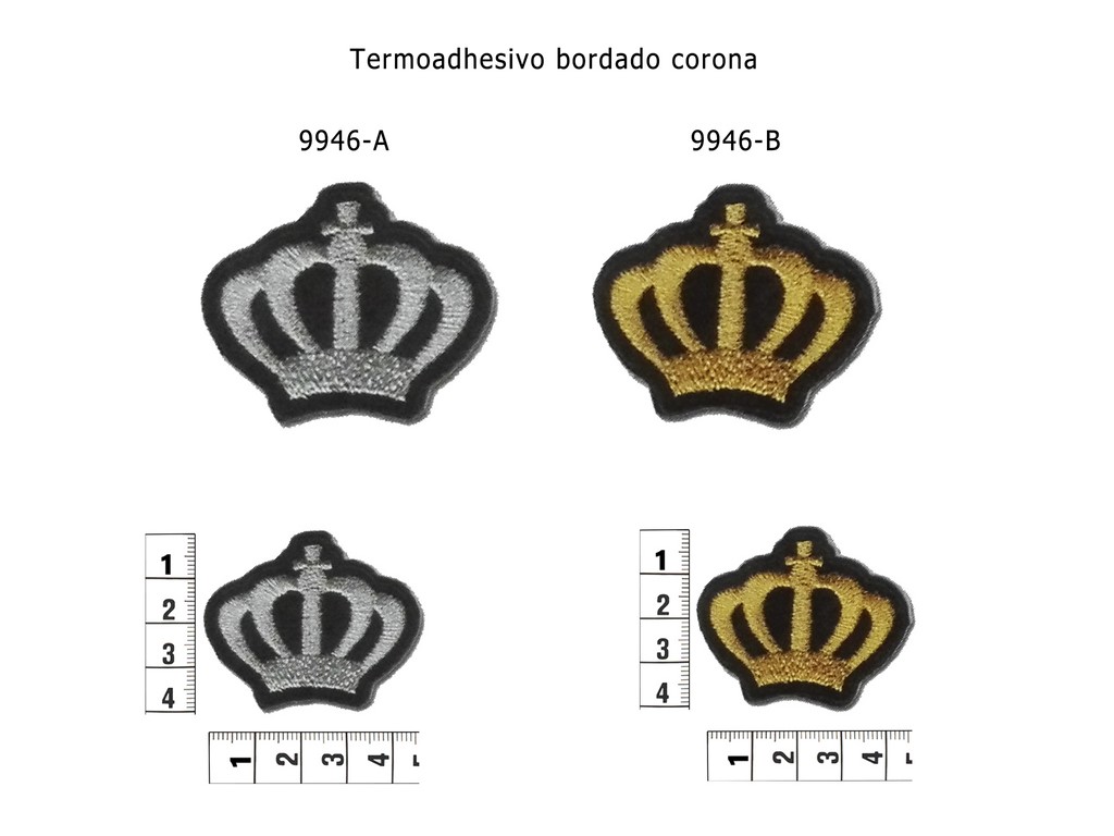 Termoadhesivo bordado corona 9946-A y 9946-B