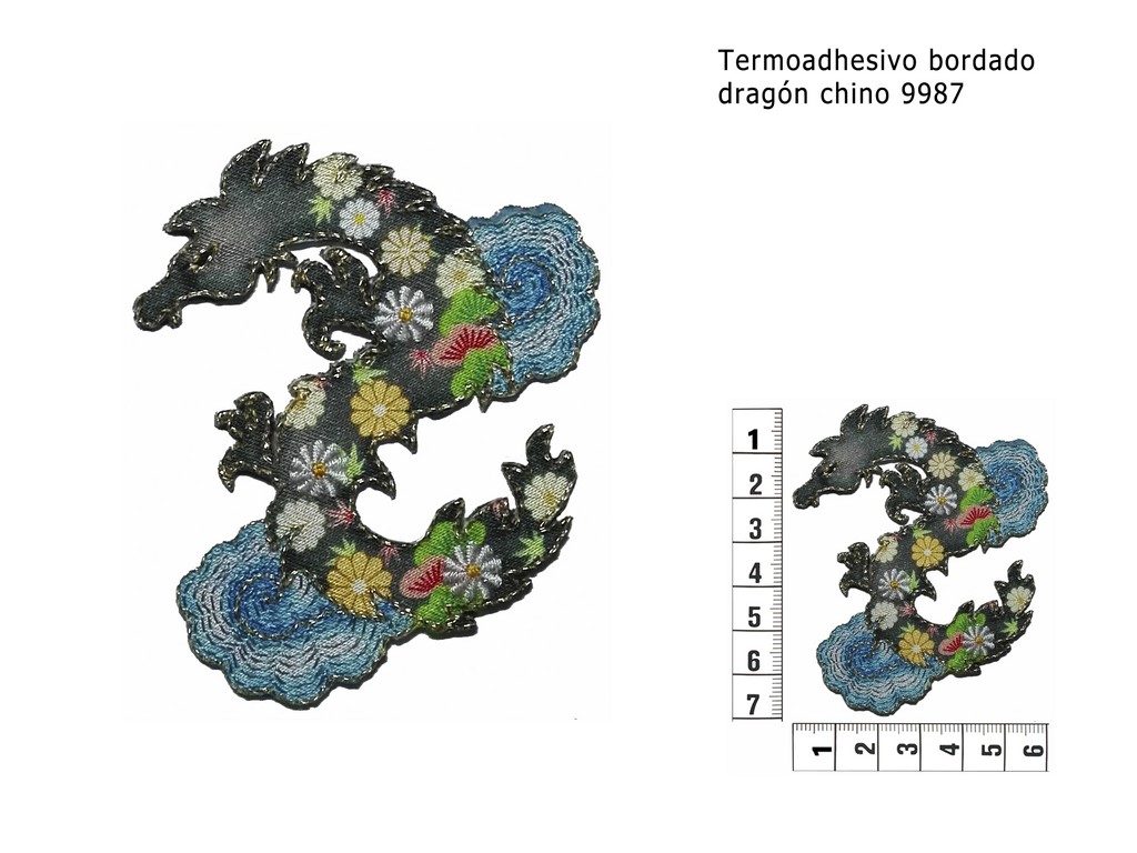 Termoadhesivo bordado dragón chino 9987