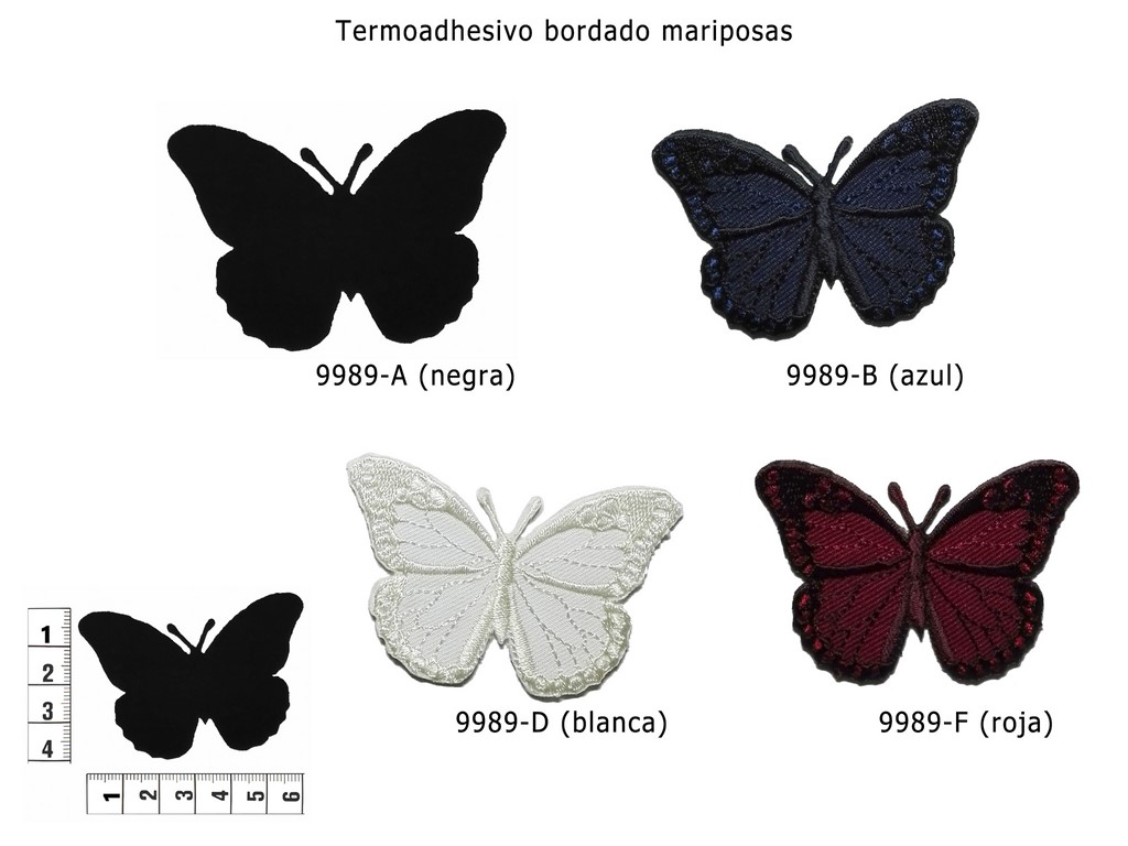 Termoadhesivo bordado mariposas 9989