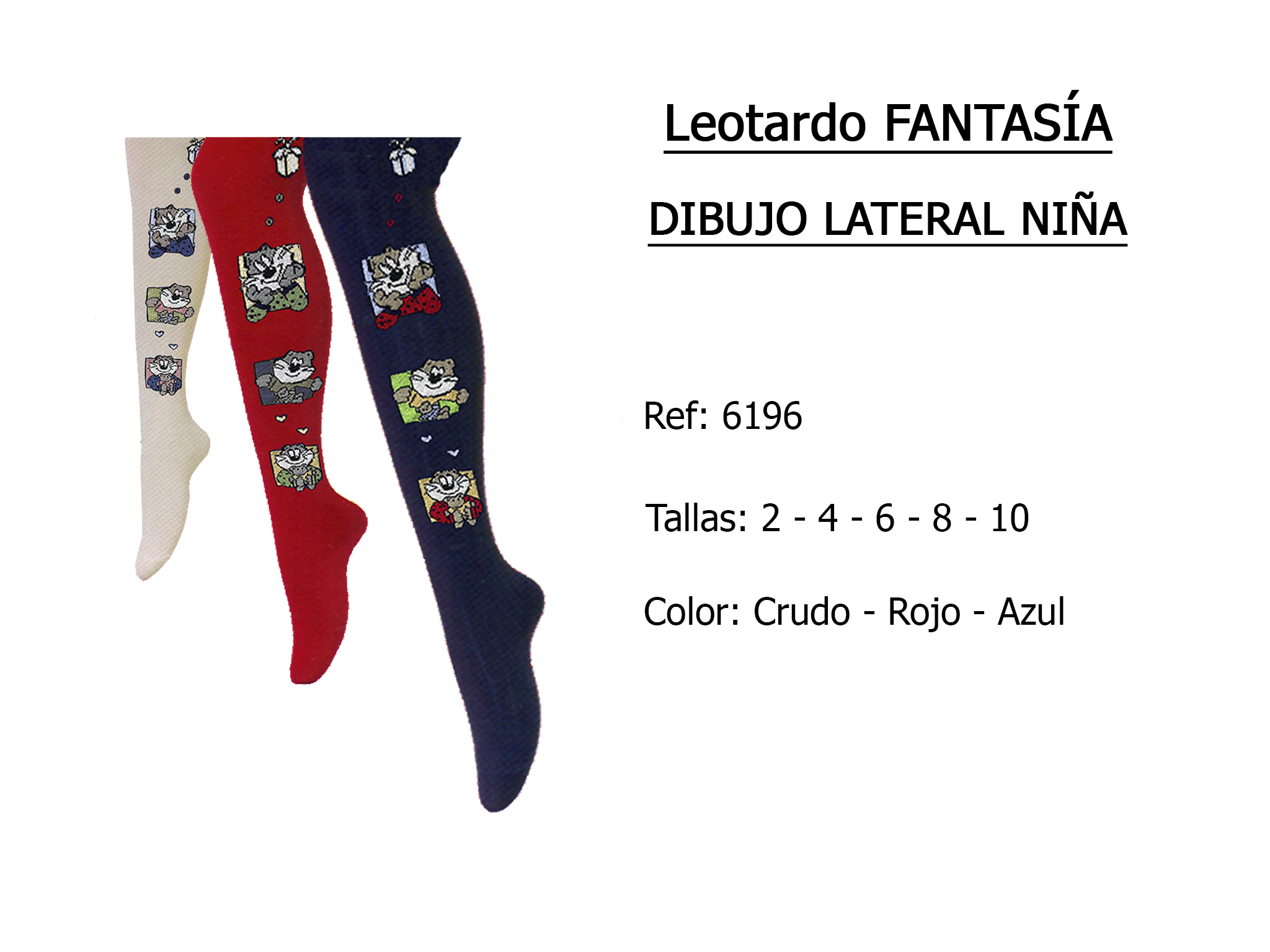 LEOTARDO fantasia dibujo lateral nina 6196