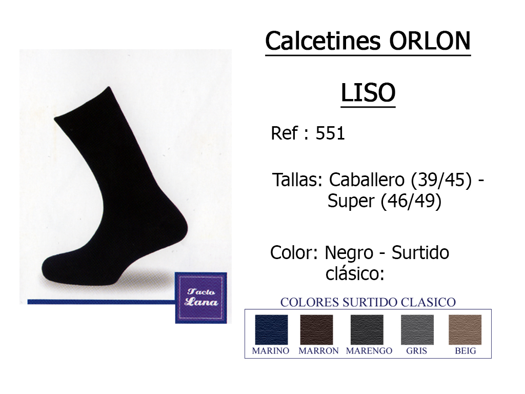 CALCETINES orlon liso 551