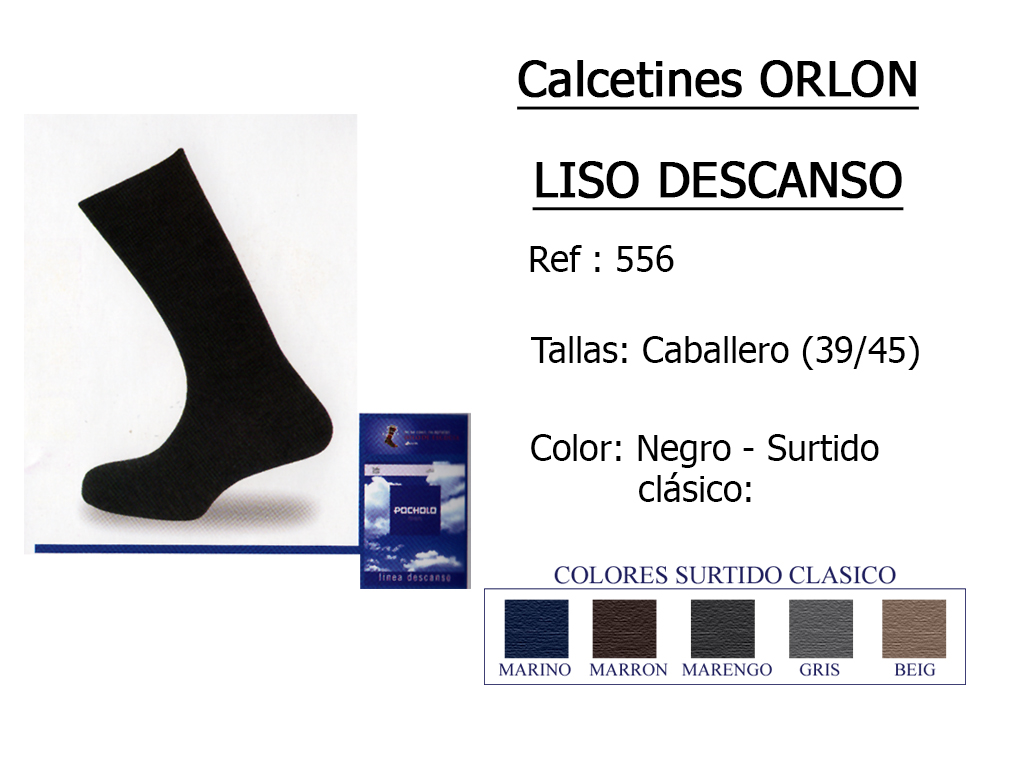 CALCETINES orlon liso descanso 556