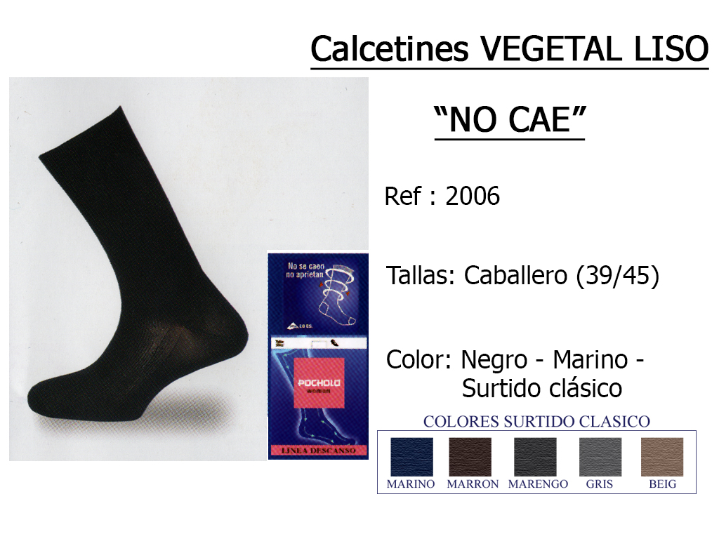 CALCETINES vegetal liso no cae 2006