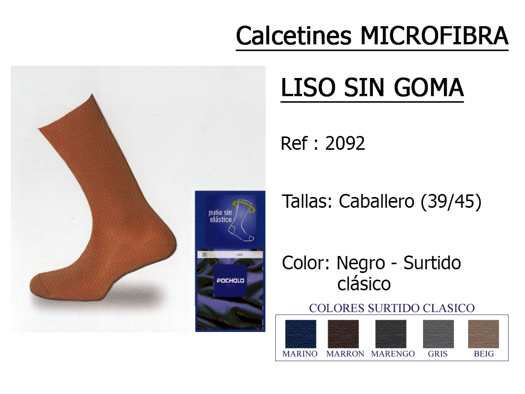 CALCETINES microfibra liso sin goma 2092