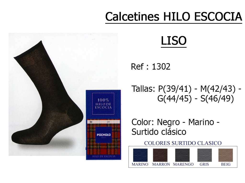 CALCETINES hilo escocia liso 1302