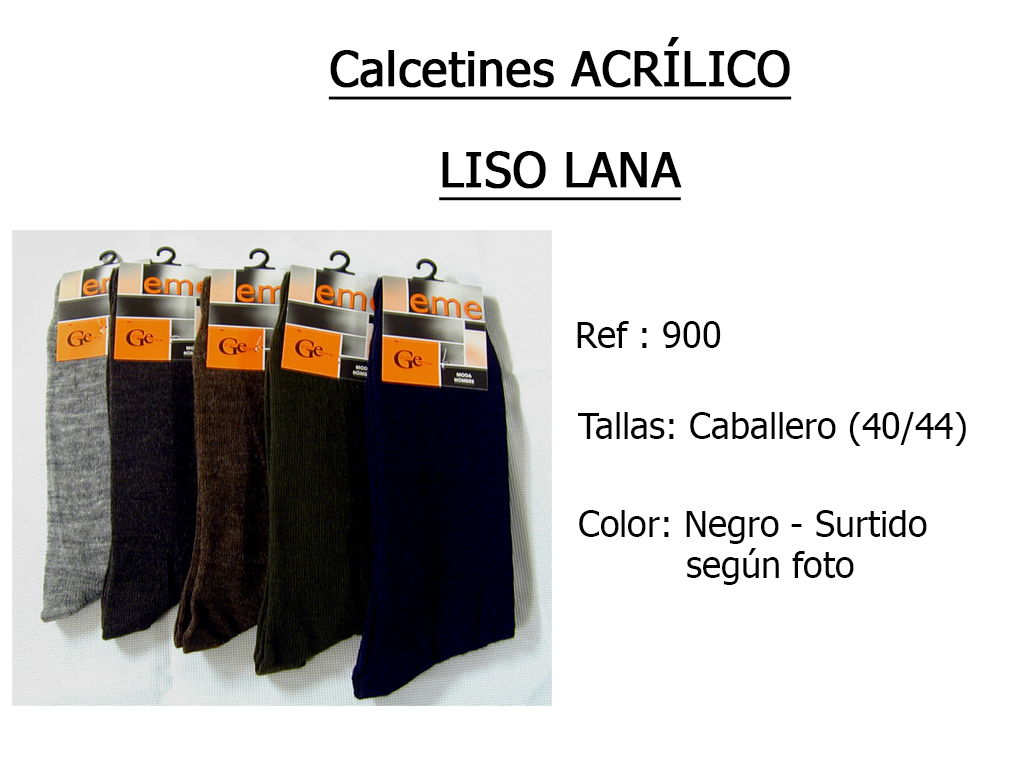 CALCETINES acrilico lana liso 900