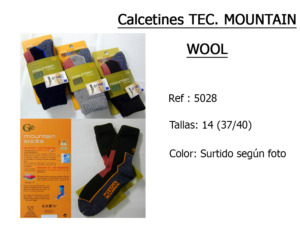 CALCETINES tecnologia mountain wool 5028