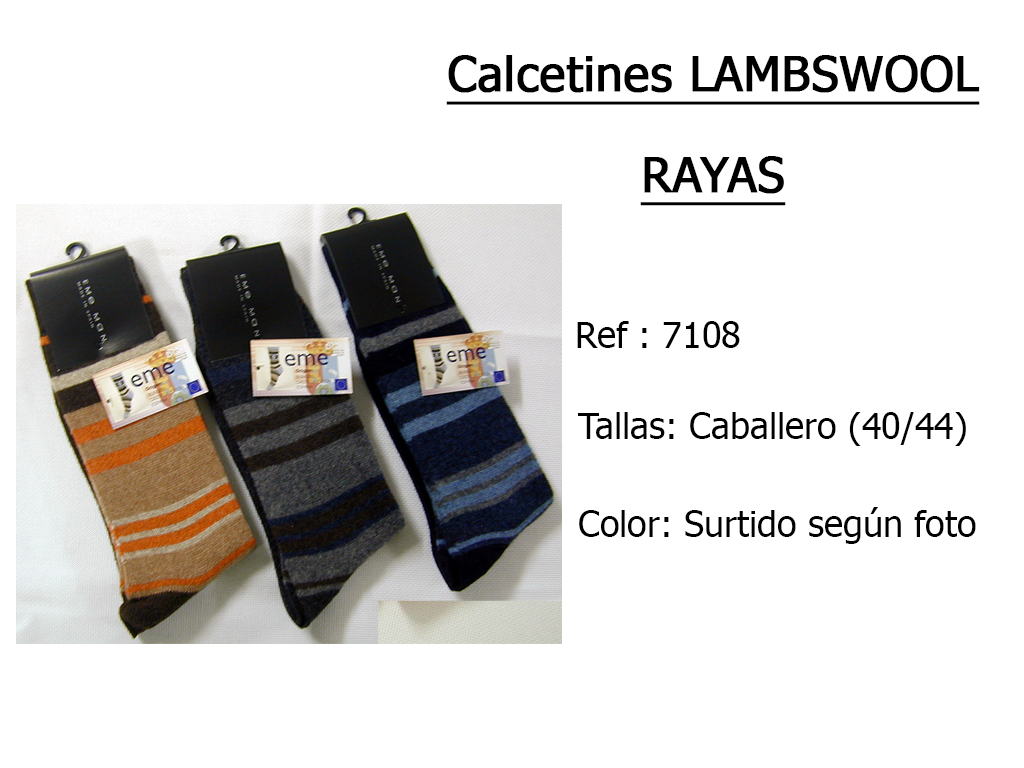 CALCETINES lambswool rayas 7108