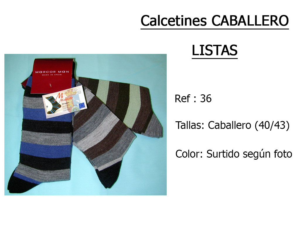 CALCETINES caballero listas 36