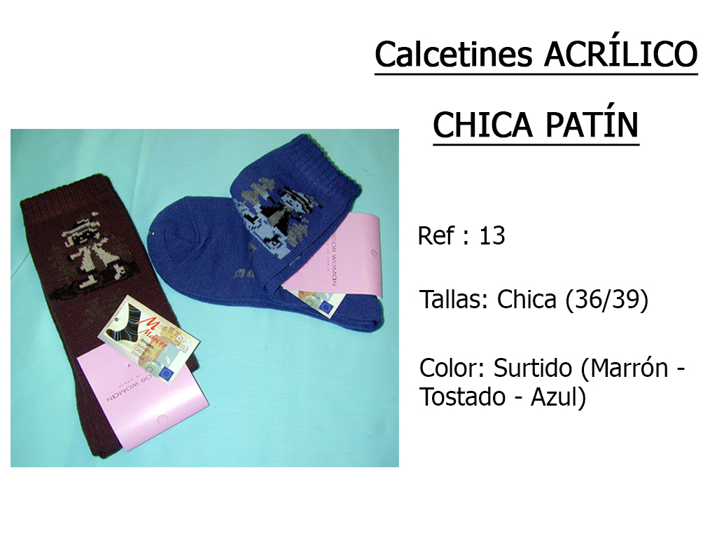 CALCETINES acrilico chica patin 13