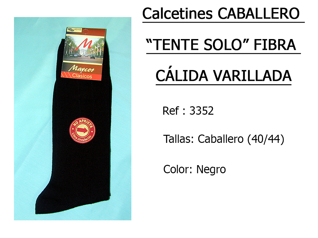 CALCETINES caballero tente solo fibra calida varillado 3352