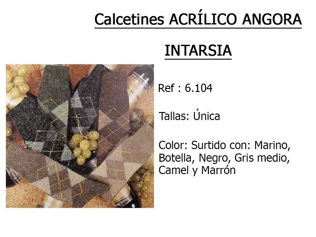 CALCETINES acrilico angora intarsia 6104