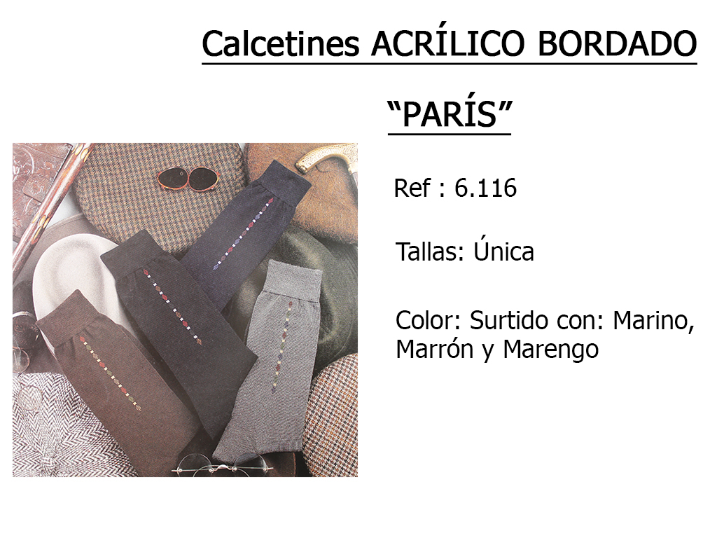 CALCETINES acrilico bordado paris 6116