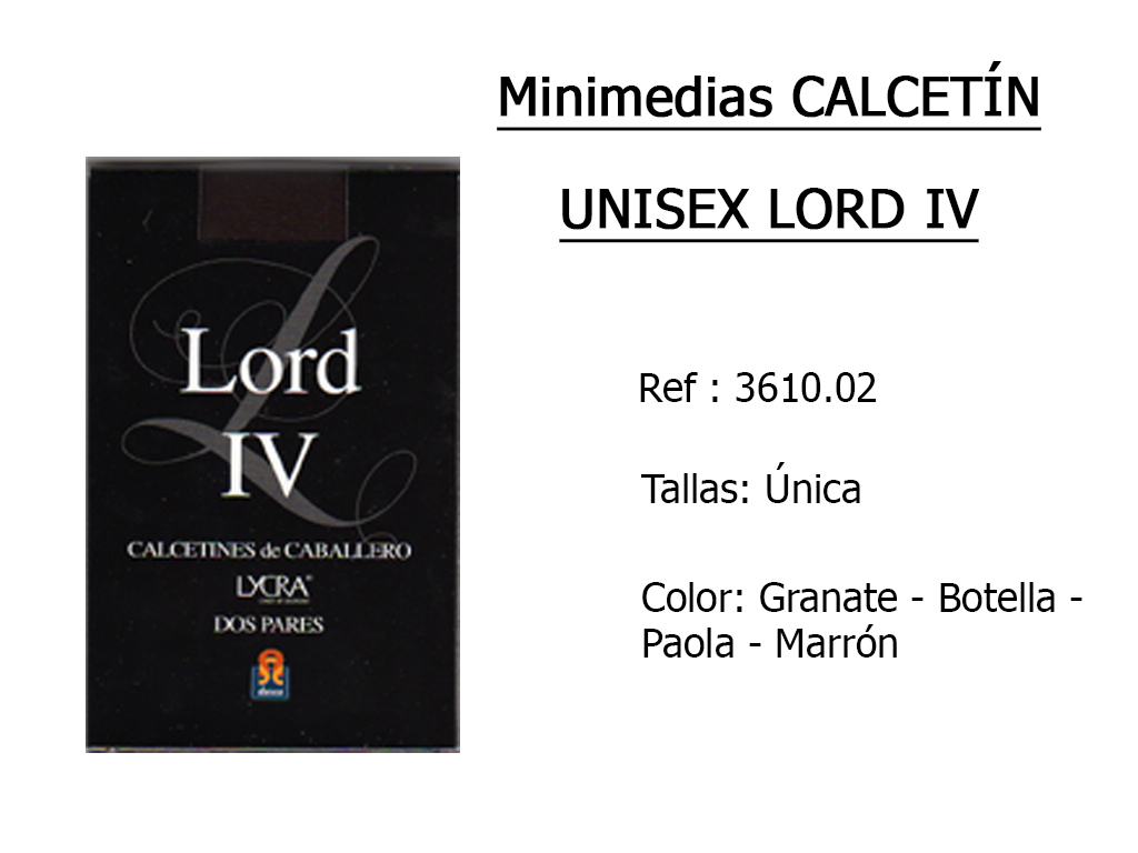 MINIMEDIAS calcetin unisex lord iv 361002