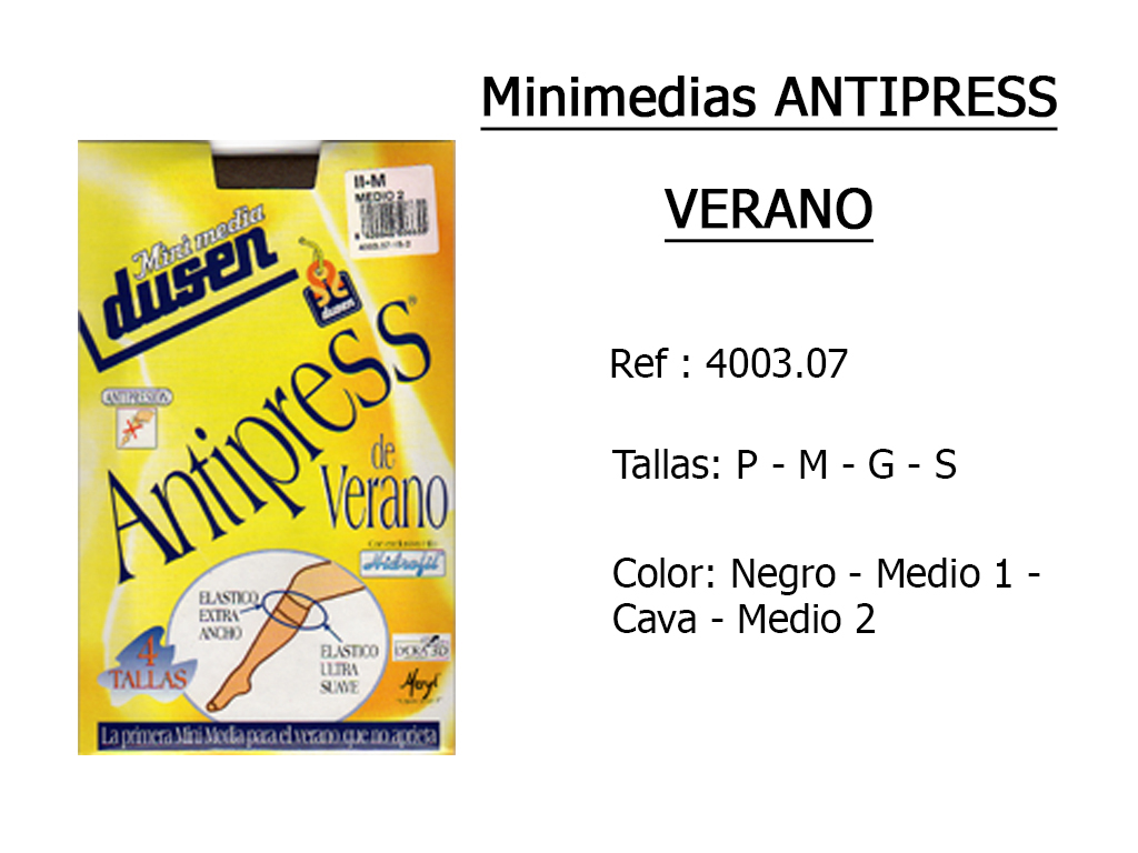 MINIMEDIAS antipress verano 400307