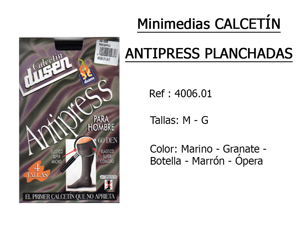 MINIMEDIAS calcetin antipress planchadas 400601