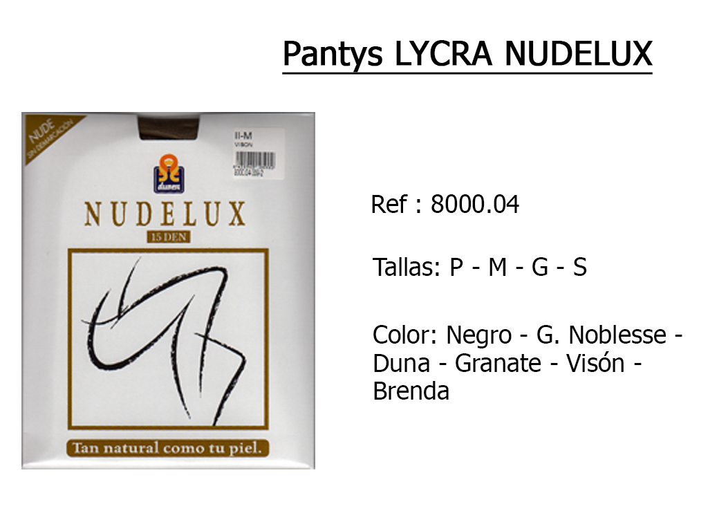 PANTYS lycra nudelux nude 800004