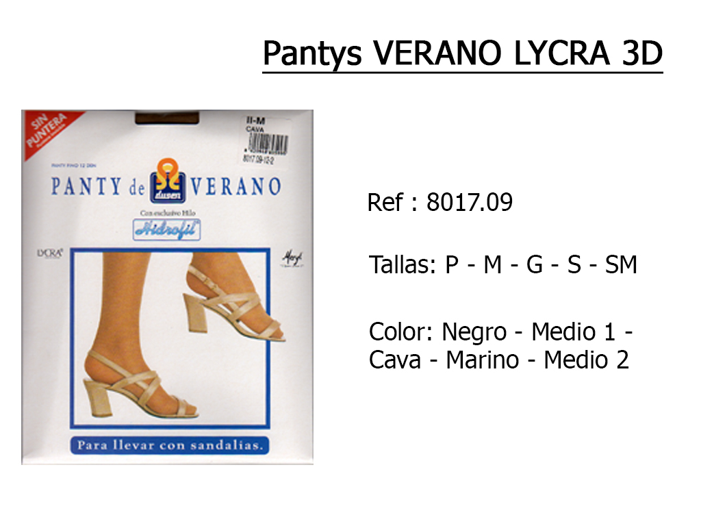 PANTYS verano lycra 3d 801709