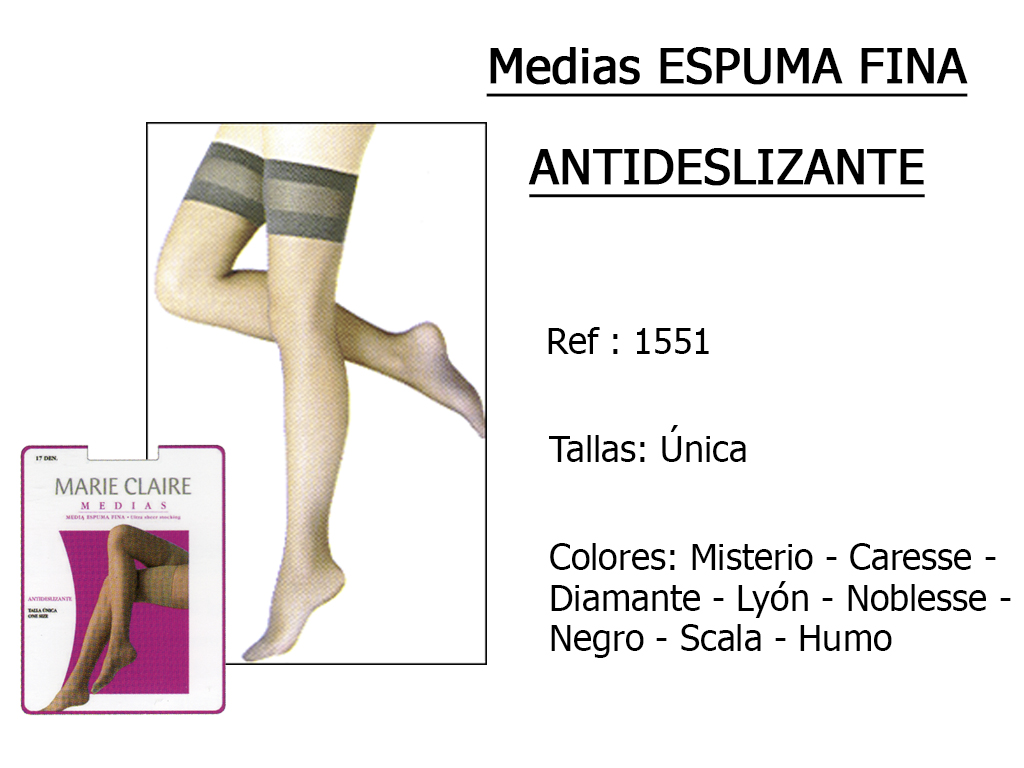 MEDIAS espuma fina antideslizante 1551