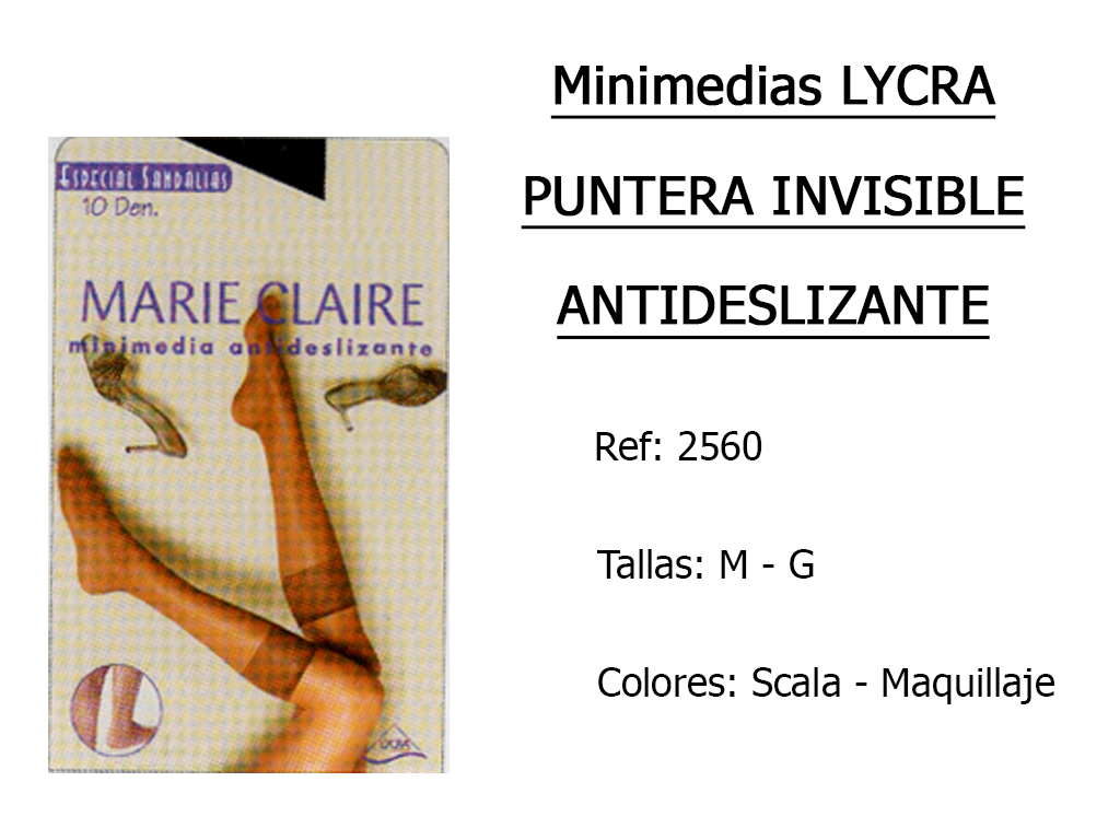 MINIMEDIAS lycra puntera invisible antideslizante 2560